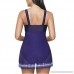 COOKI Women's Two Piece Swimdress Tummy Control Swim Dress Bathing Suit Bikini Cover Up Slimming Skirt Swimsuits Blue B07M78ML28